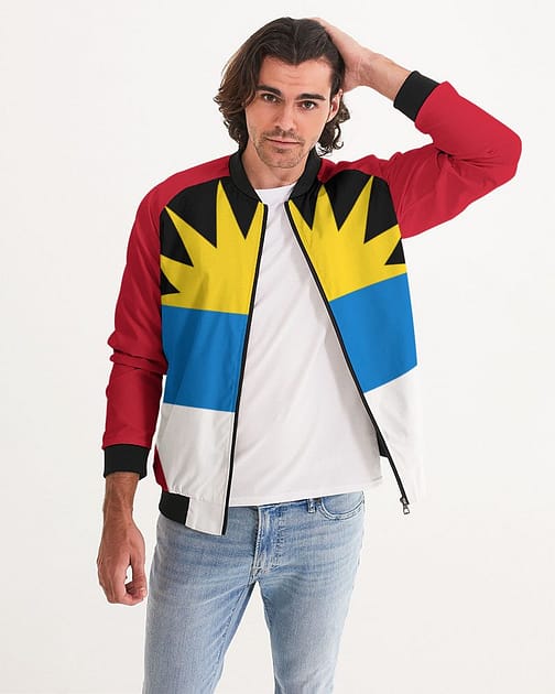 Antigua and Barbuda Flag Mens Bomber Jacket