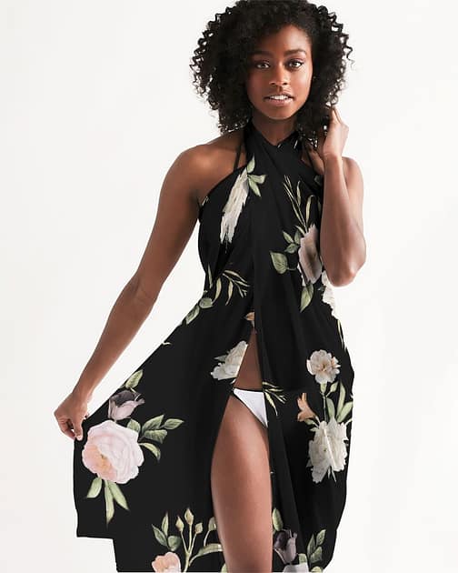 Floral Pattern Swim Cover Up