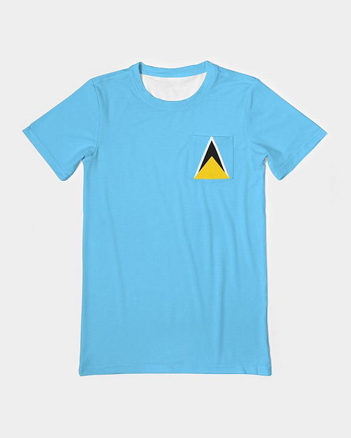 Saint Lucia Flag Pocket T-Shirt