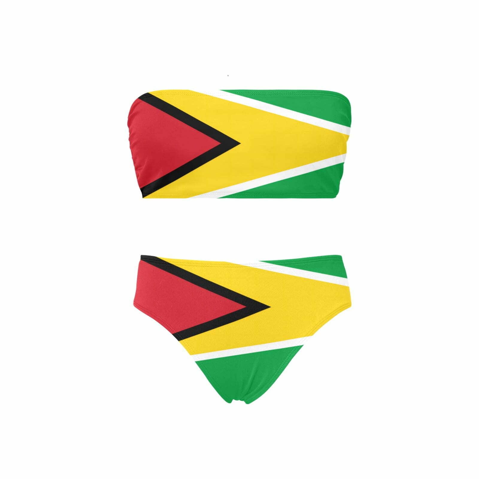 Guyana Flag Chest Wrap Bikini Swimsuit Caribbean Kulture Creations