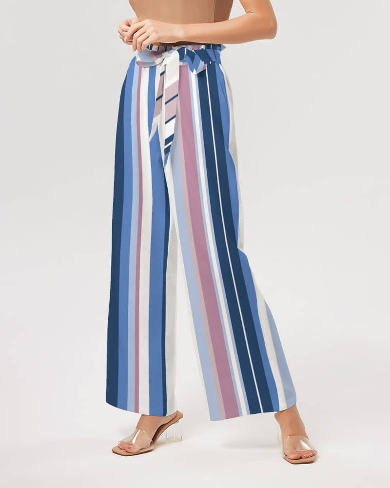 Beach Stripe Women's High-Rise Wide Leg Pants